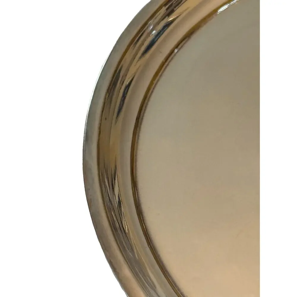 Vintage Silver Metal Serving Tray 11